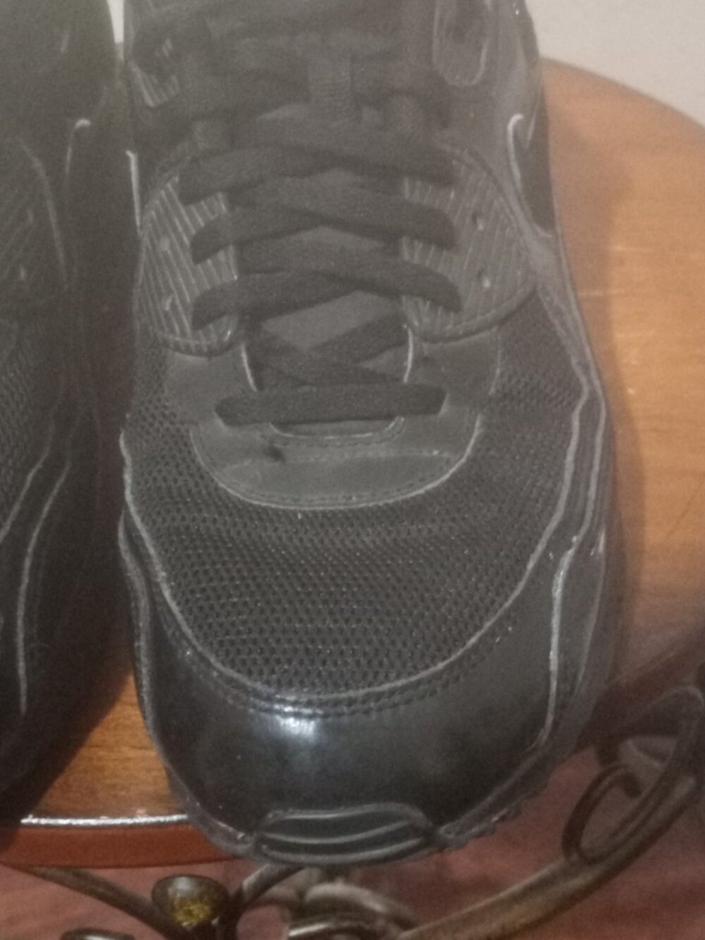 Nike Air Max 90 Triple Black Patent Leather Sneakers 443817-002 women's Size 11 - Picture 8 of 13